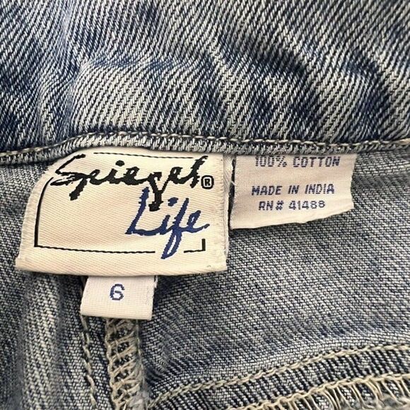 Vintage 90 Spiegel Life Denim Jeans 28” Waist Size 6 Boot Cut Flare Beaded Cuffs - Picture 4 of 10